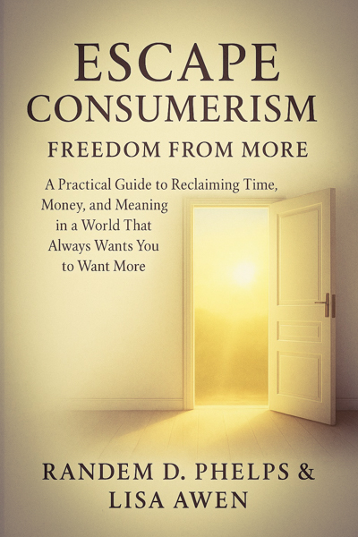 Escape Consumerism minimalist book by Randem D. Phelps - reclaim your time, money, and life from the trap of more